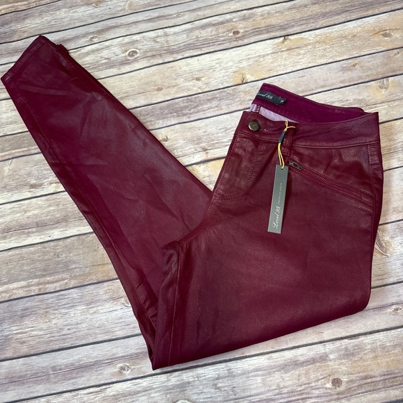 Level 99 Denim - Level 99 Charley Moto Skinny Coated Red Jeans 27